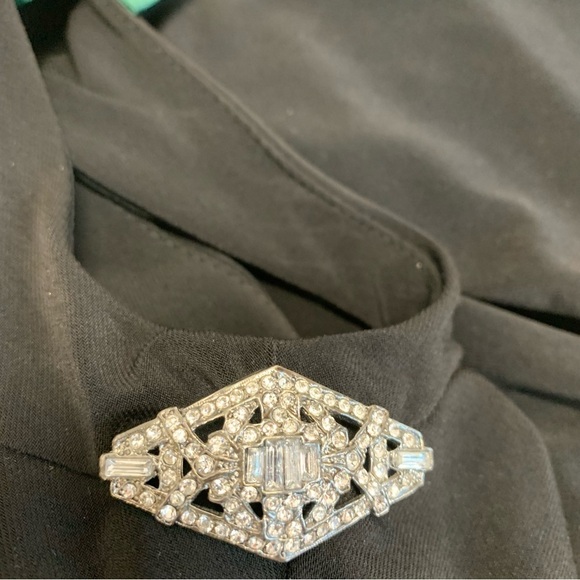 Lauren Ralph Lauren black asymmetrical slit cutout sleeveless ruched dress 8 - Picture 11 of 17